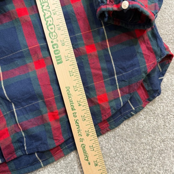 Trovata Birds of Paradis Tartan Plaid Michelle Button Down Shirt Ruffle Lrg Xmas - Picture 14 of 14